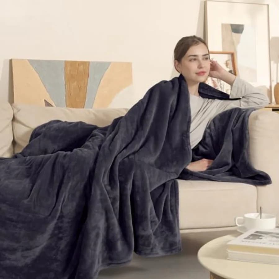 Coperta Elettrica Riscaldata Misura Full Size, Super Morbida e Confortevole, in Flanella Migliorata, con 6 Livelli di Riscaldamento e Durata da 1 a 10 Ore