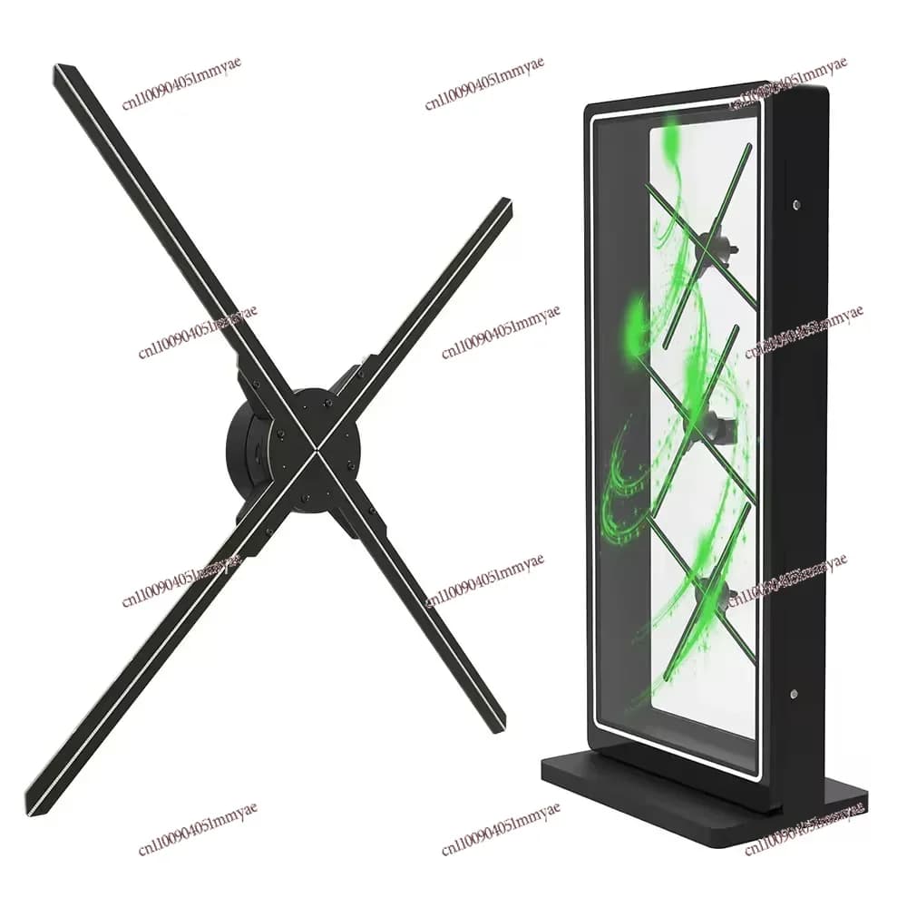 Proiettore ologramma 3D LED Ventola con spedizione veloce Ventola con display olografico con luci LED integrate per la decorazione domestica