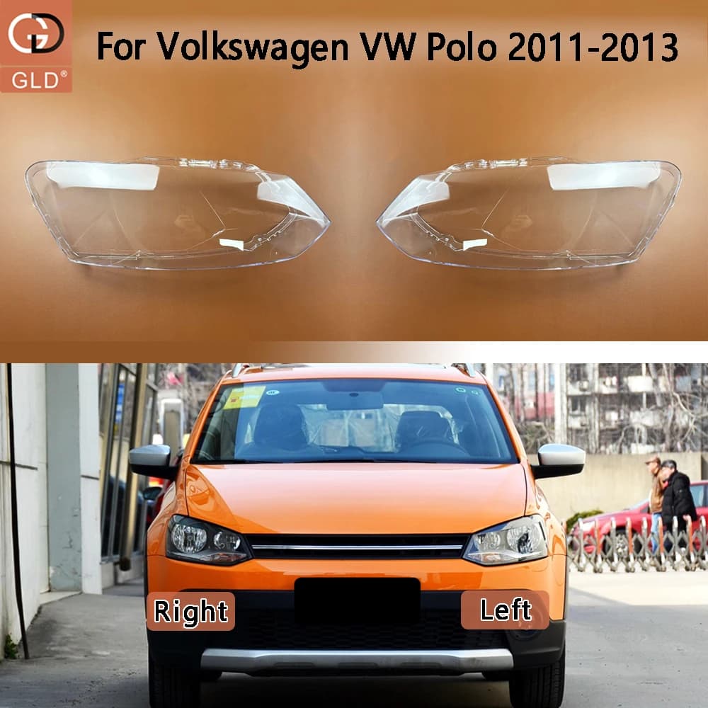 For Volkswagen VW Polo 2011 2012 2013 Front Headlamp Cover Lamp Shade Headlight Shell Lens Plexiglass Replace Original Lampshade