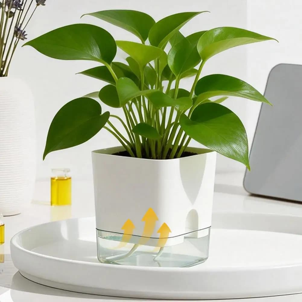 Automatic Watering Flower Pots Self Watering Flower Pot Indoor Plant Pot with Drainage Self Watering Planter with Reservoir Mode