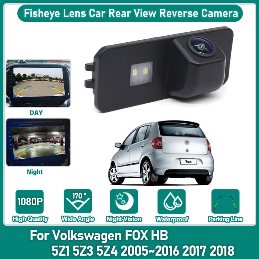 Telecamera posteriore per auto per Volkswagen FOX HB 5 z1 5 z3 5 z4 2005 ~ 2016 2017 2018 CCD HD visione notturna parcheggio telecamera di retromarcia