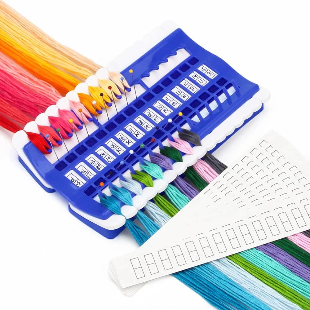 1pc 30 Positions Blue Sewing Floss Thread Organizer Cross Stitch Embroidery Thread Holder Replaceable Thread Card for DIY Sewing