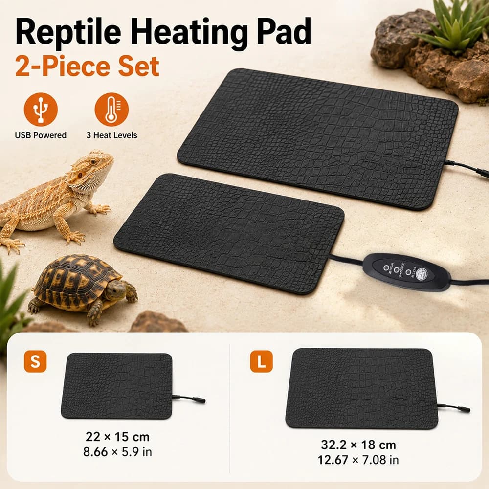 Tappetino riscaldante per animali domestici Terrario Rettili Tappetino termico Coperta elettrica USB Riscaldatore Tappetino caldo Regolatore di temperatura regolabile Tappetino incubatore