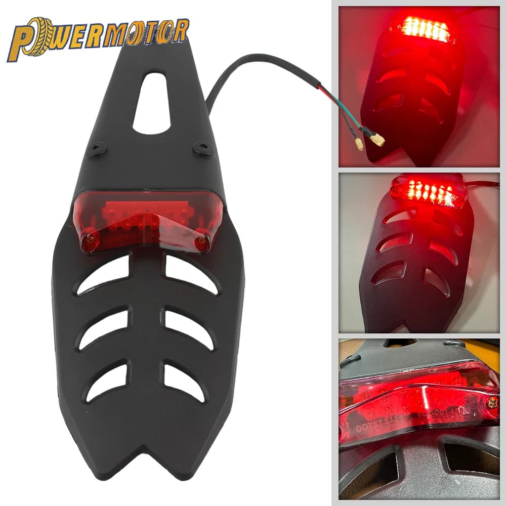 Motorcycle Universal 12V LED Rear Tail Light Fender For KTM Husqvarna Yamaha Dirt Bike Enduro Off Road Replacement Parts