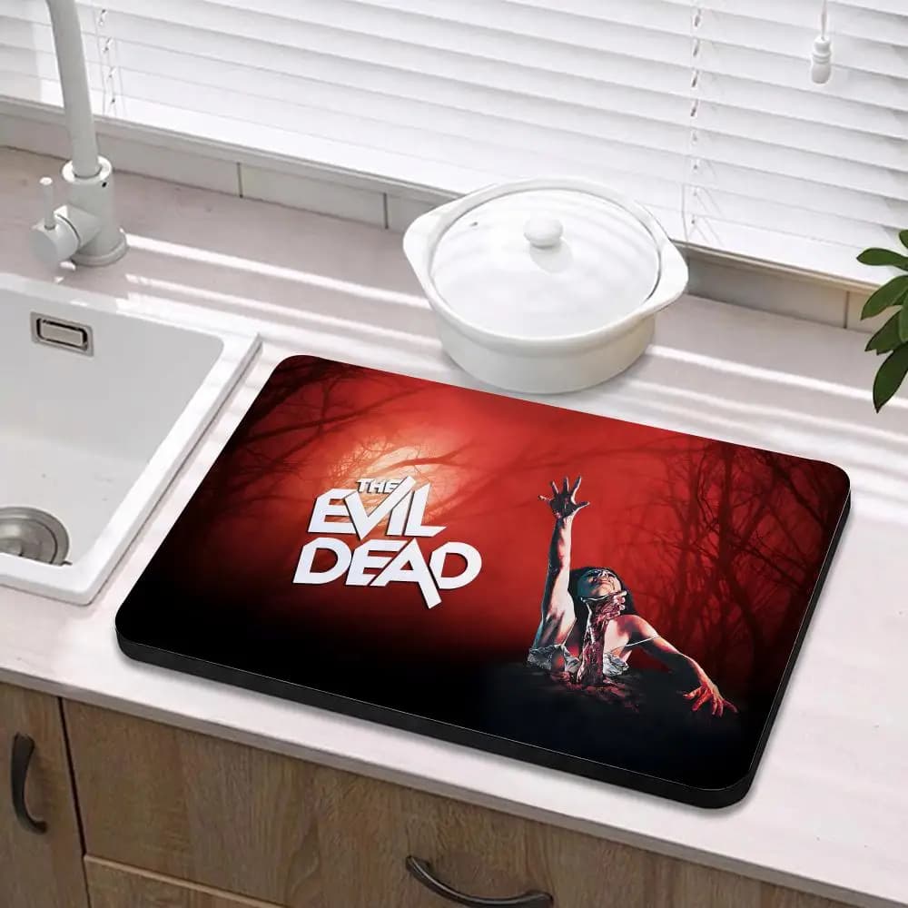 Tappetino Ecologico in Diatomite Antibatterico e Antiodore per Cucina e Bagno, Tema Film 'The Evil Dead'