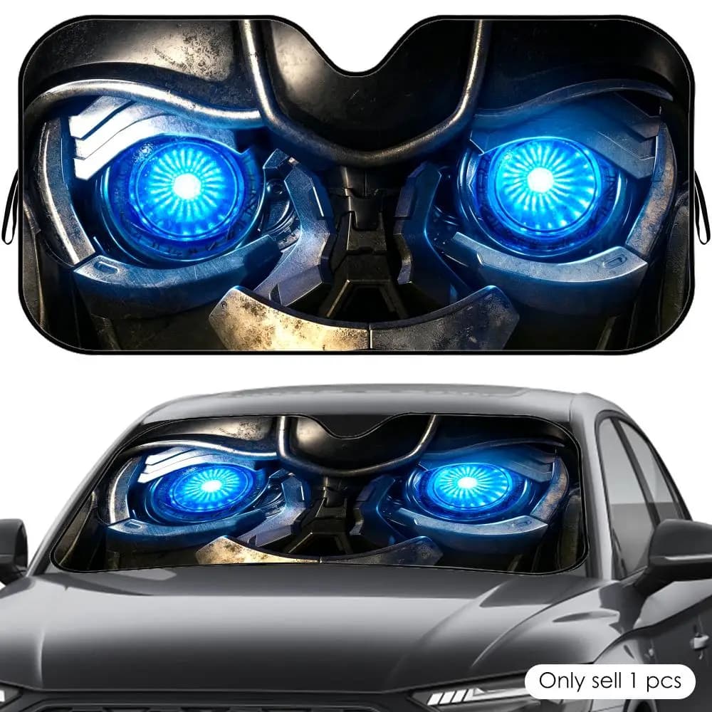 Parasole per Auto con Design a Occhio Robotico, in Alluminio, Riflettente, Protezione UV, Isolamento Termico, Pieghevole, Universale