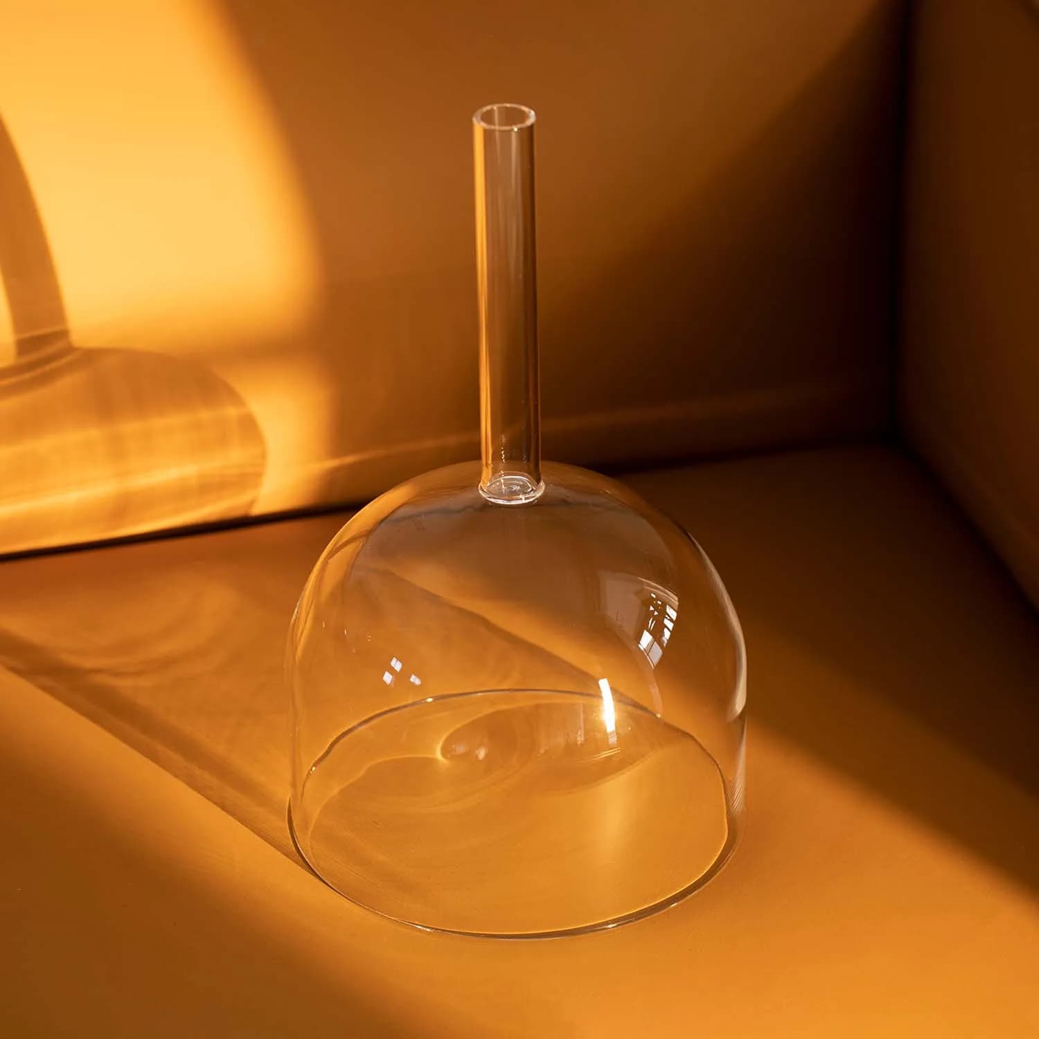 Hye-eun 6 inch Clear Handle Crystal Singing Bowl for Sound Healing Stress Relief and Meditation with Free Mallet