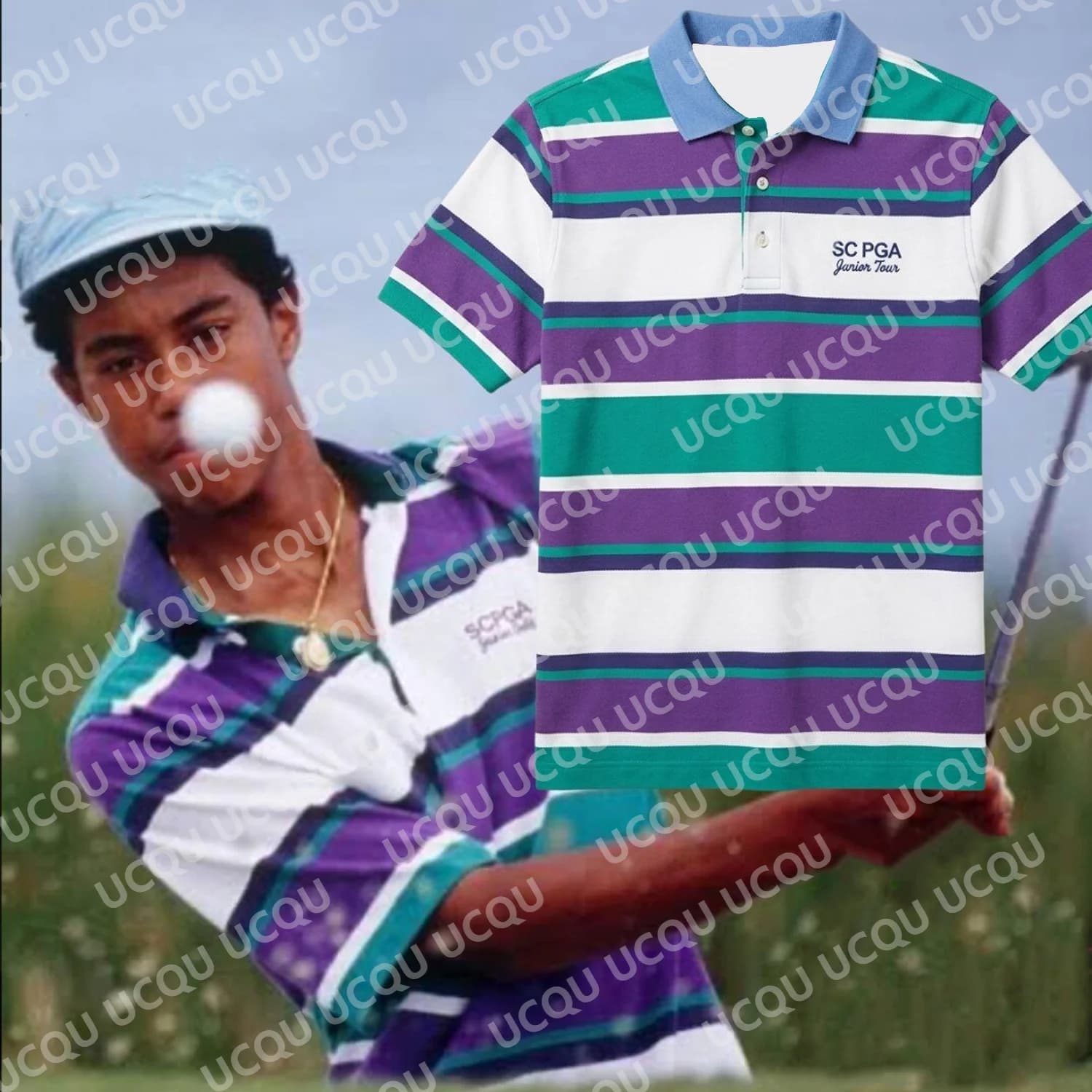 Nuova Maglietta Polo da Golf Tiger Woods Junior Tour Estate 2026 con Colletto a Bottoni e Maniche Corte per Adulti e Bambini