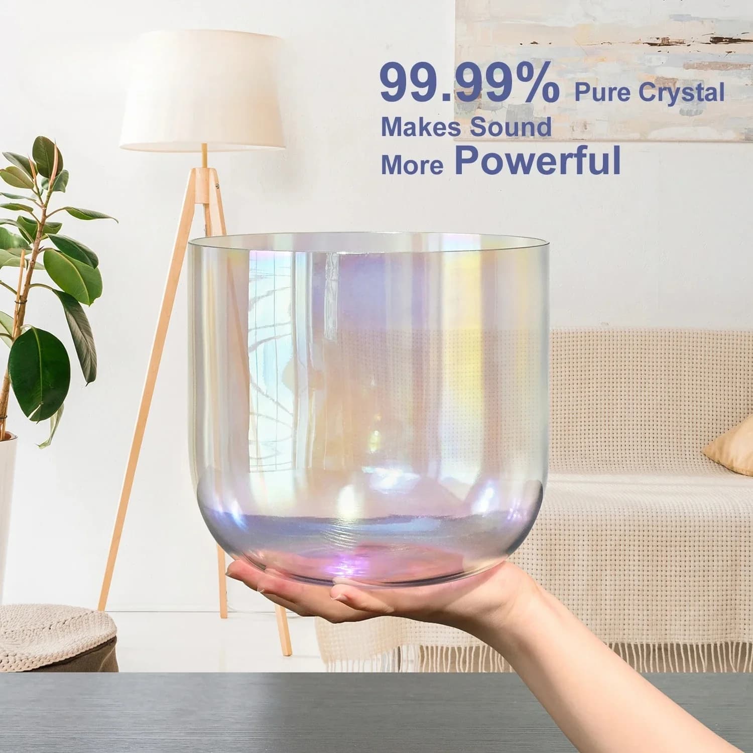 7 Inch Alchemy Grey Cosmic Light Crystal Singing Bowl 432Hz 440Hz Option Clear Quartz Bowl Therapy Yoga Meditation Instrument