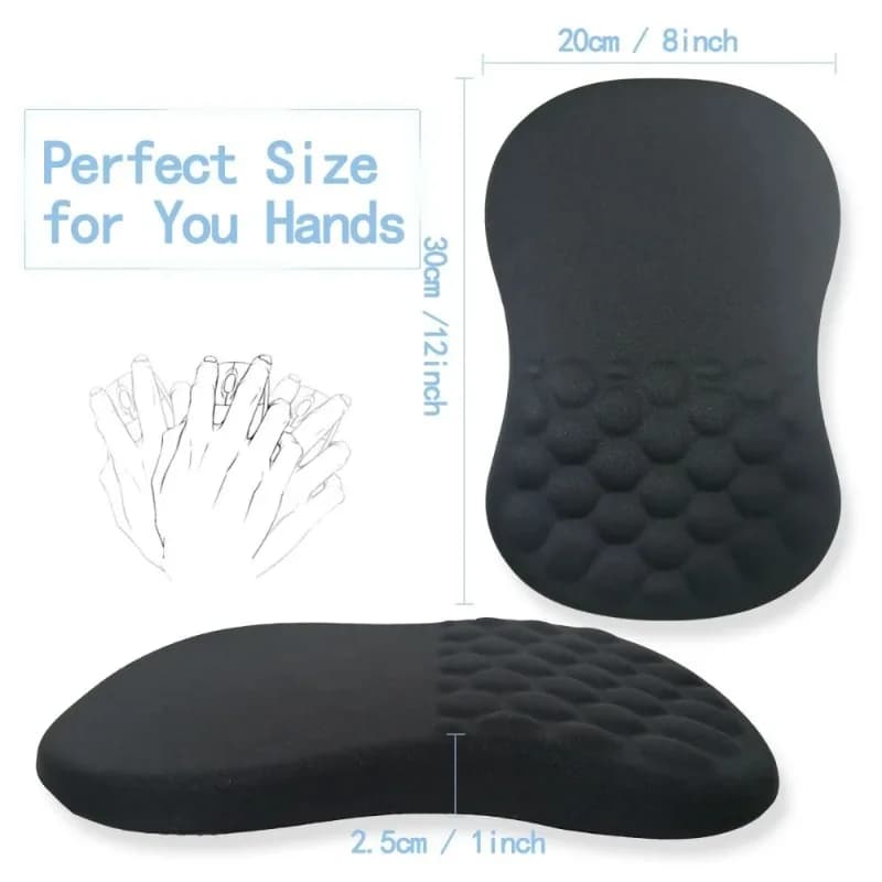 Tappetino per mouse ergonomico con poggiapolsi, comodo supporto per il polso, tappetino per mouse in cotone con memoria ad alta elasticità, antiscivolo, per PC, laptop, computer