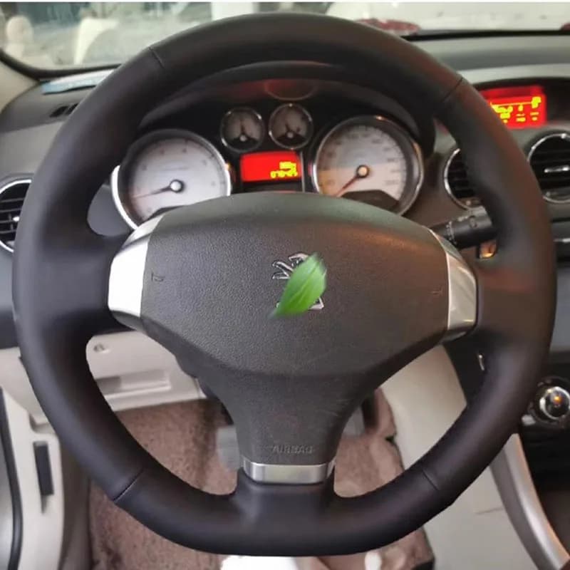 Per Peugeot 308 RCZ 3008 5008 Coprivolante per auto in vera pelle cucita a mano