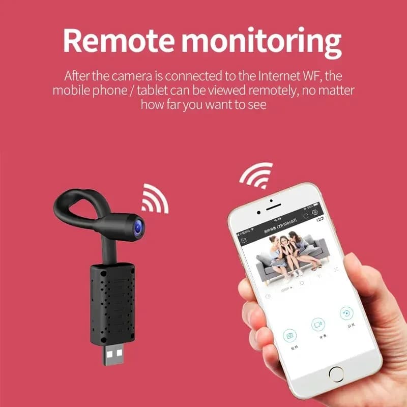 Telecamere WiFi di sorveglianza USB 4K Mini cavo con obiettivo flessibile Videoregistratore con rilevamento del movimento Videocamera per monitoraggio della sicurezza