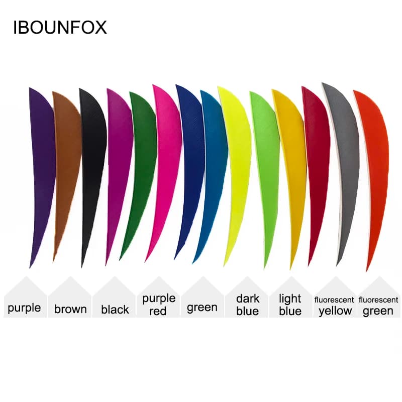 100 Pcs Parabolic Archery Arrow Feather Fletching 4 Inch Real Turkey Vanes RW for Hunting Target Shooting Bow Accessories