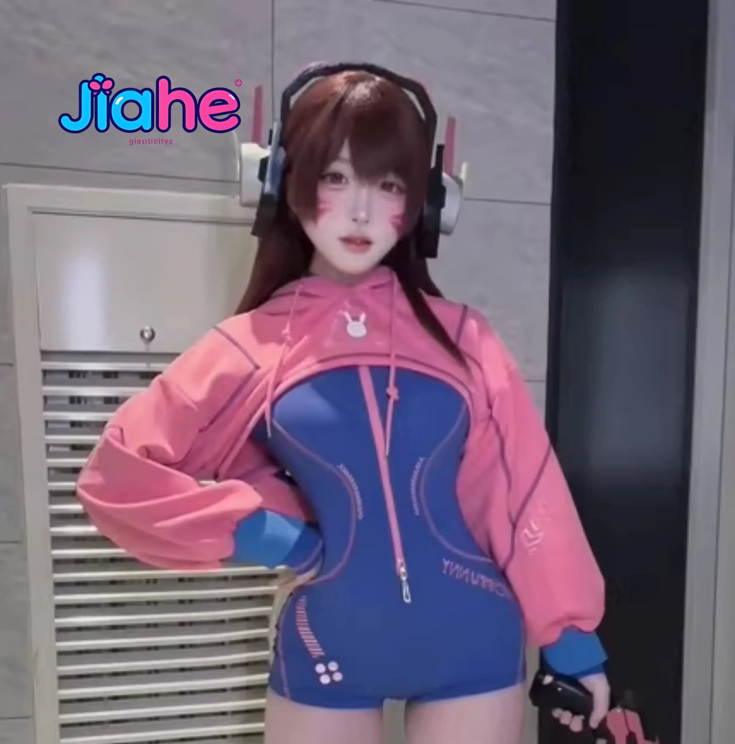 Disponibile Costume Cosplay D.Va Overwatch per Donna, Tuta con Cappuccio Coniglio Dolce, per Halloween, Carnevale, Uso Quotidiano Casual
