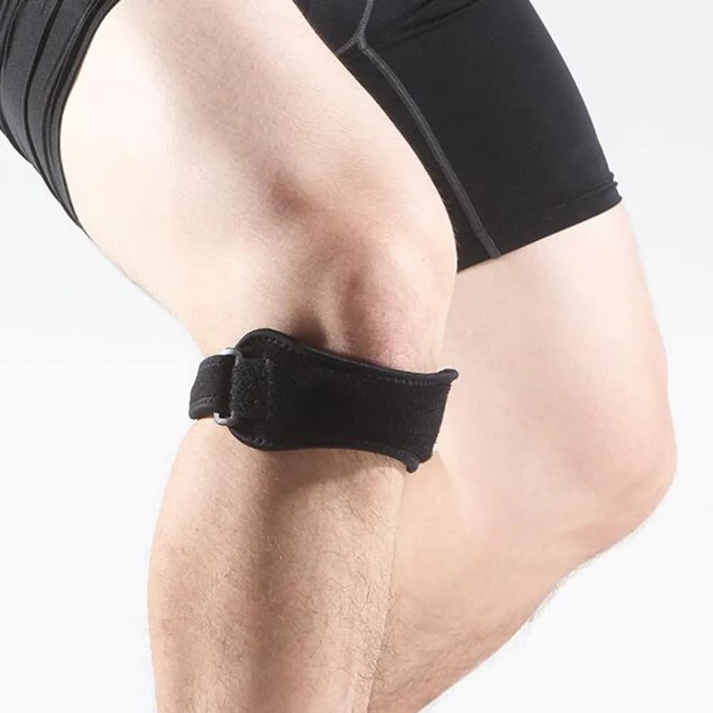 Cinturino Regolabile per Ginocchio Nero Leggero Supporto Professionale per Alleviare il Dolore durante Corsa, Basket e Sport