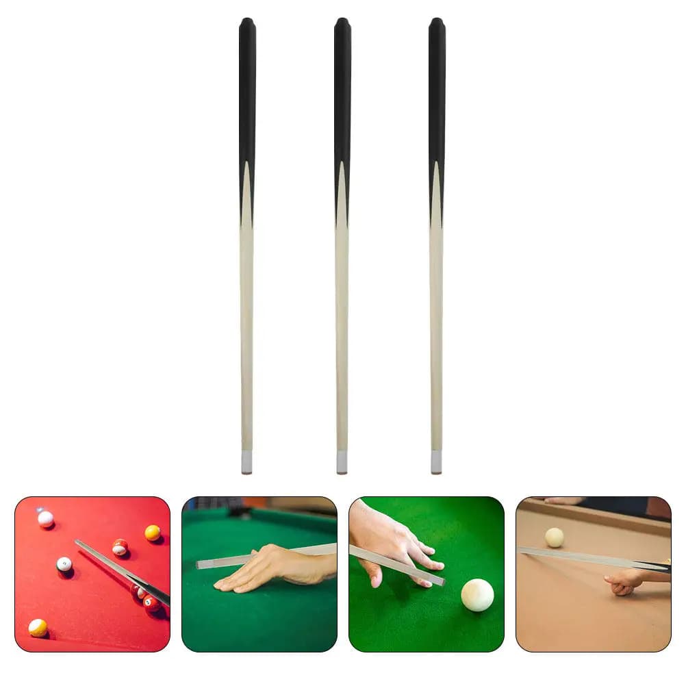 Set di 3 Mini Stecche da Biliardo in Legno per Principianti, Uso Interno Portatile, Stecche per Tavolo da Biliardo
