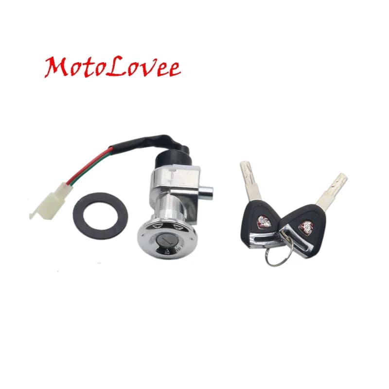 Interruttore a chiave di accensione interruttore universale per moto moto blocco di alimentazione per bicicletta elettrica Scooter motore due parti di cablaggio