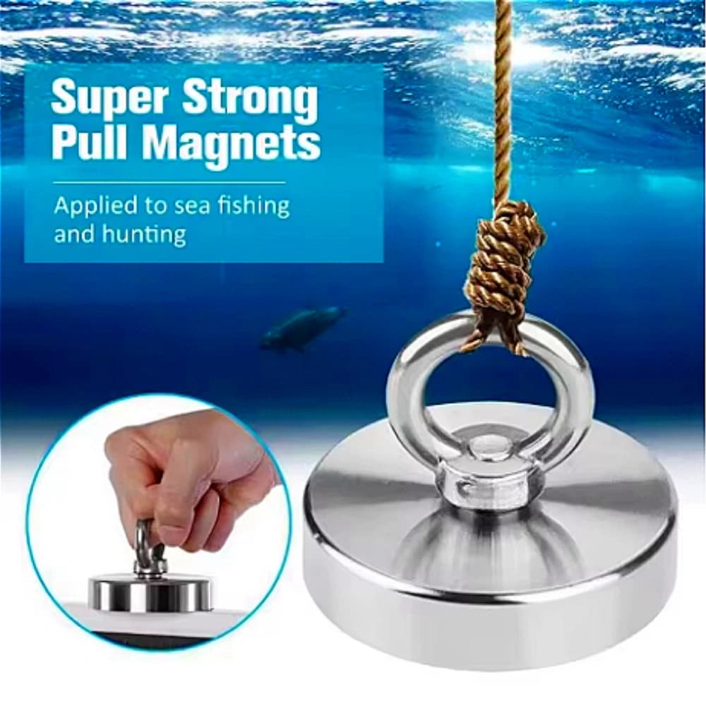 Supporto magnetico al neodimio per salvataggio di pesca Foro super potente Gancio ad anello circolare Permanente per acque profonde Montaggio per tirare