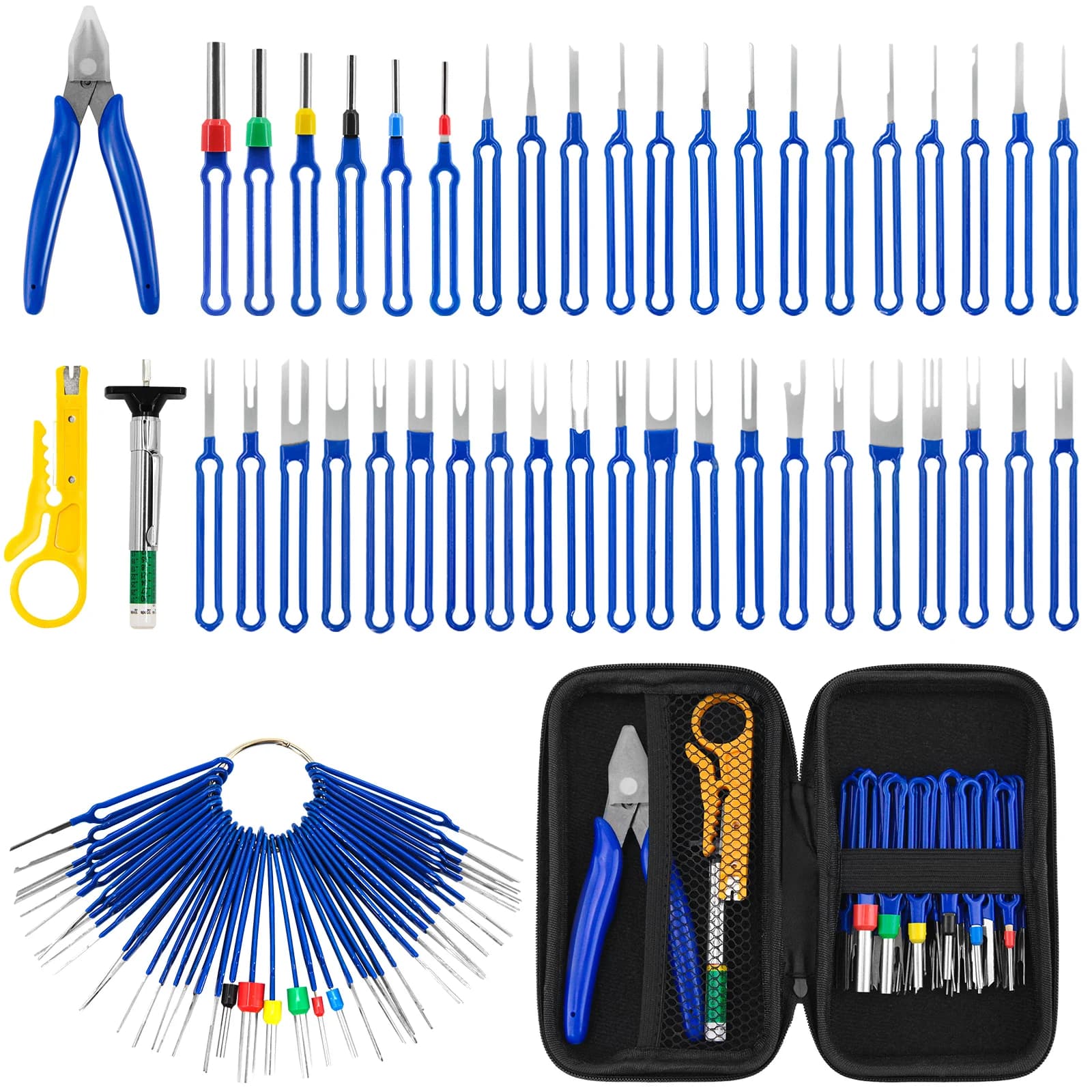 1 Set Kit di smontaggio terminale per auto in acciaio inossidabile Set di rimozione pin per filo di strumenti Estrattore per connettore stilo per automobile Utensili di riparazione