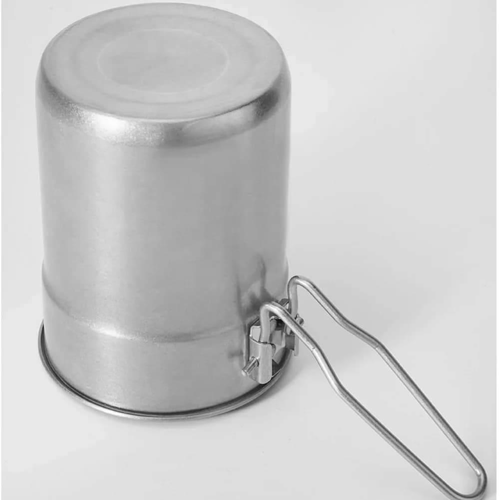 1 liter stainless steel coffee cup kettle with folding handle and cover, light design, suitable for camping picnic