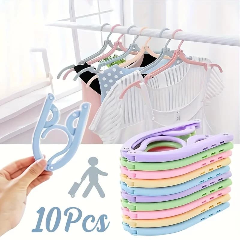 10 pezzi grucce pieghevoli da viaggio appendiabiti ultraleggero leggero portatile antiscivolo armadio stendino colore casuale salvaspazio