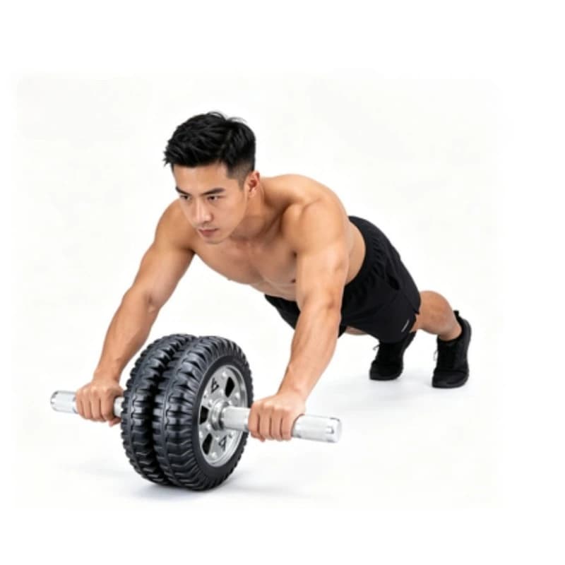 Ruota per Addominali in Acciaio Inossidabile, Attrezzo per Allenamento Muscolare Addominale, per Fitness Domestico e Bruciare il Grasso Addominale