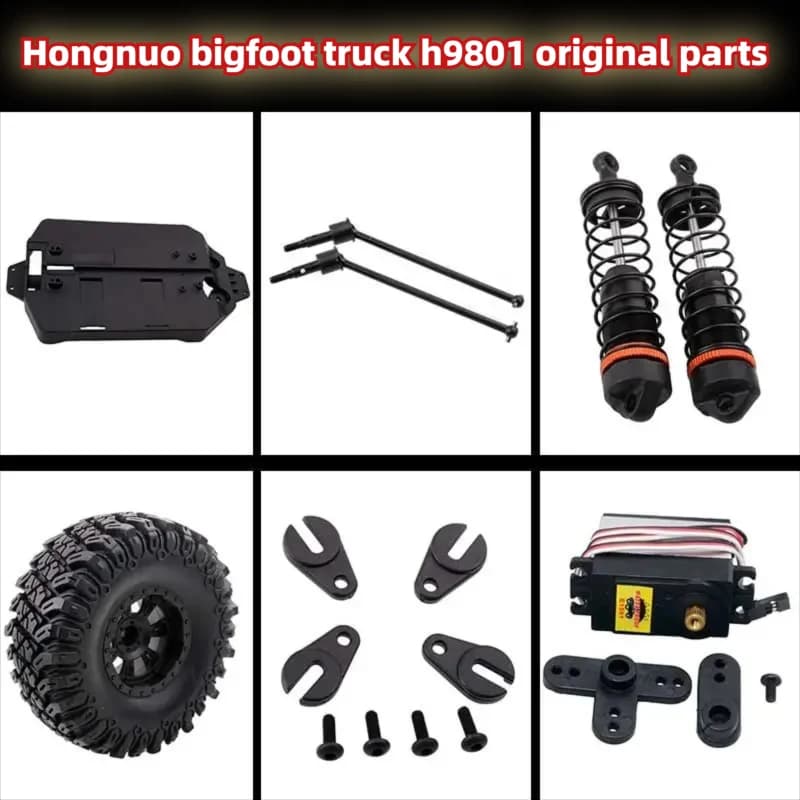 Hongnuo HNR Bigfoot H9801 Original Car Accessories Chassis Shock Absorber Transmission Shaft CVD Tire Servo
