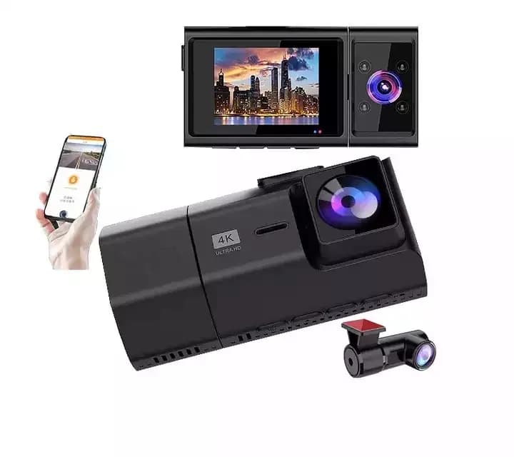 Telecamera da cruscotto anteriore e posteriore con sensore GPS, Wi-Fi, 4K, 2K, 1080p, Novatek, doppia lente, scatola nera per auto