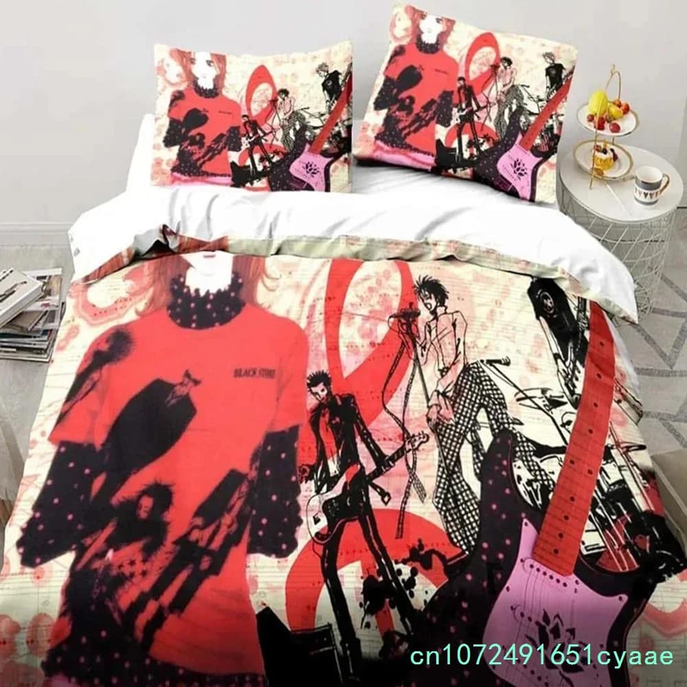 3D Print Cartoons Black Stone NANA Manga Printed Bed Set Duvet Cover Pillowcase Bedding Set Linen Sheet Quilt Cover Queen Size