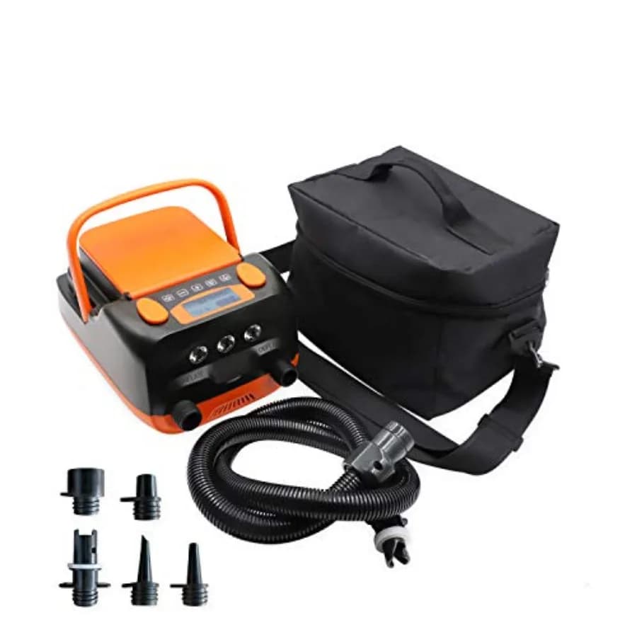 Pompa ad aria elettrica portatile ricaricabile 12V 16PSI per gonfiaggio e sgonfiaggio di paddleboard, barche e kayak con batteria