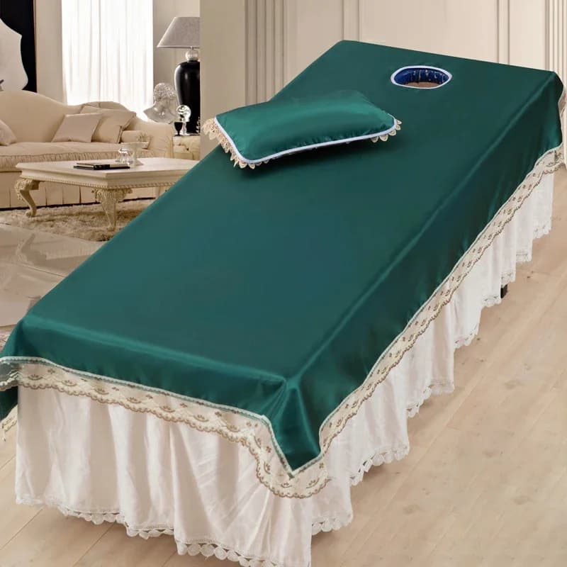 Materasso estivo fresco seta ghiaccio spa letto da massaggio copritavolo 1 pz copriletto da massaggio di bellezza lenzuolo da salone di bellezza con foro per il viso
