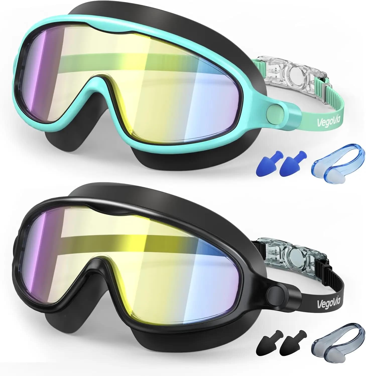 Swimwear for children, pack of 2, anti-fog, UV protection, broad vision, for boys and girls from 3 to 15 years old