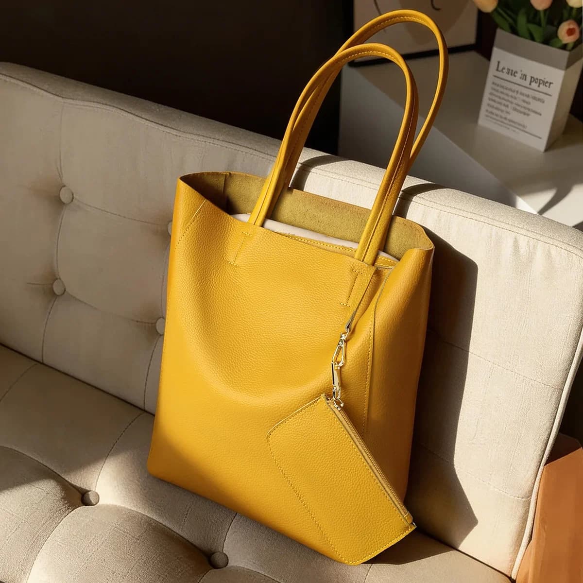 Borsa Fasciatoio Classica in Vera Pelle 100% Originale, Design Parigino, a Tracolla e a Spalla, per Oggetti Essenziali del Bambino