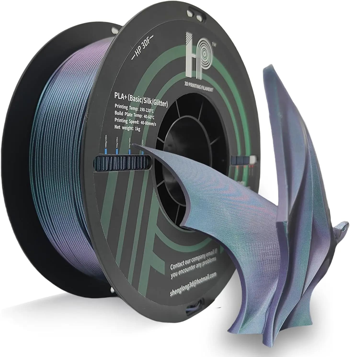 3D Printer Filament, PLA HP3DF filament, dimensional accuracy 1.75 mm +/- 0.02 mm, 1 kg coil (2.2 pounds), suitable for most FDM printers (magical)