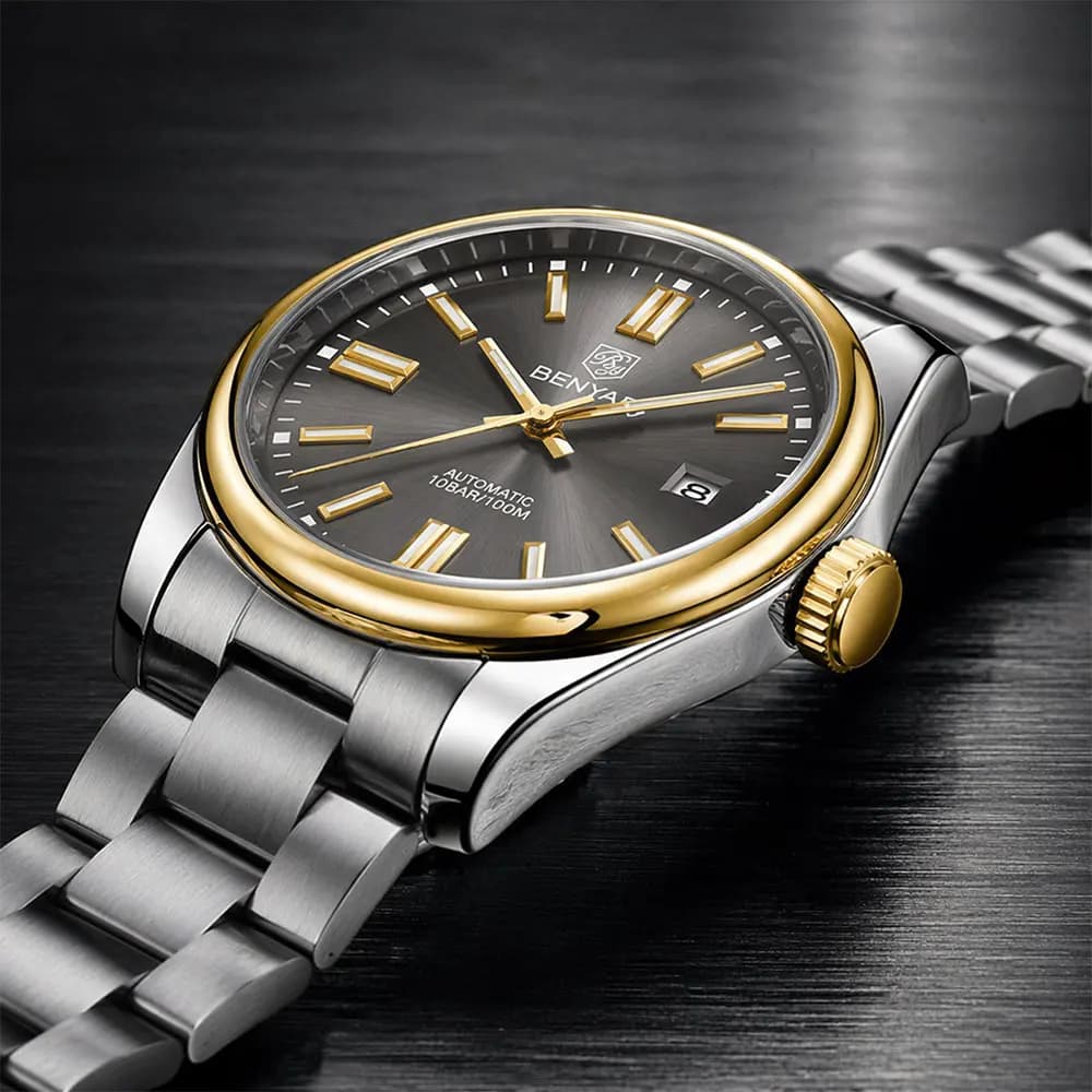 BENYAR New 39mm Automatic Watch Men Watch Top Brand Mechanical Wristwatch Stainless Steel 100M Waterproof Clock Sports Watch Man