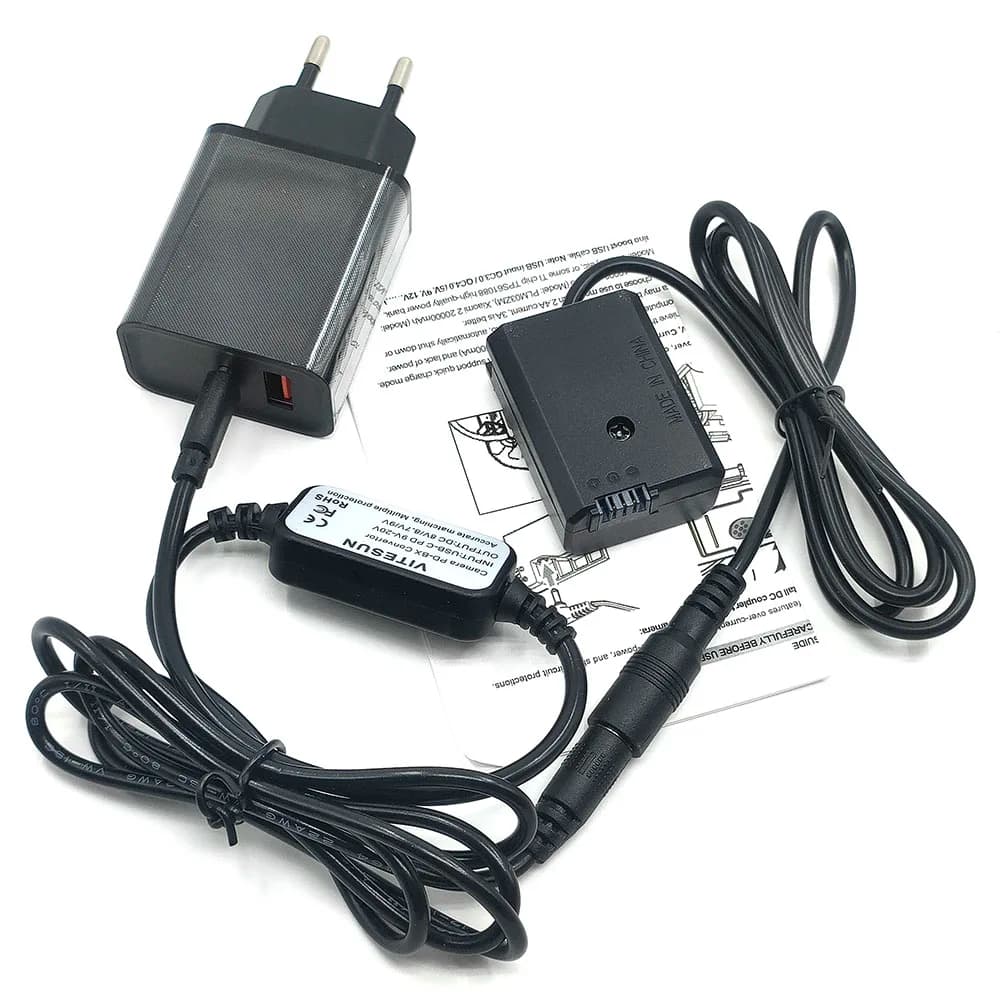 Cavo USB tipo C per caricabatterie PD + batteria fittizia NP-FW50 AC-PW20 per Sony ZV-E10 A7 A7SII A7RII A7II A7000 A6500 A6300 A6000