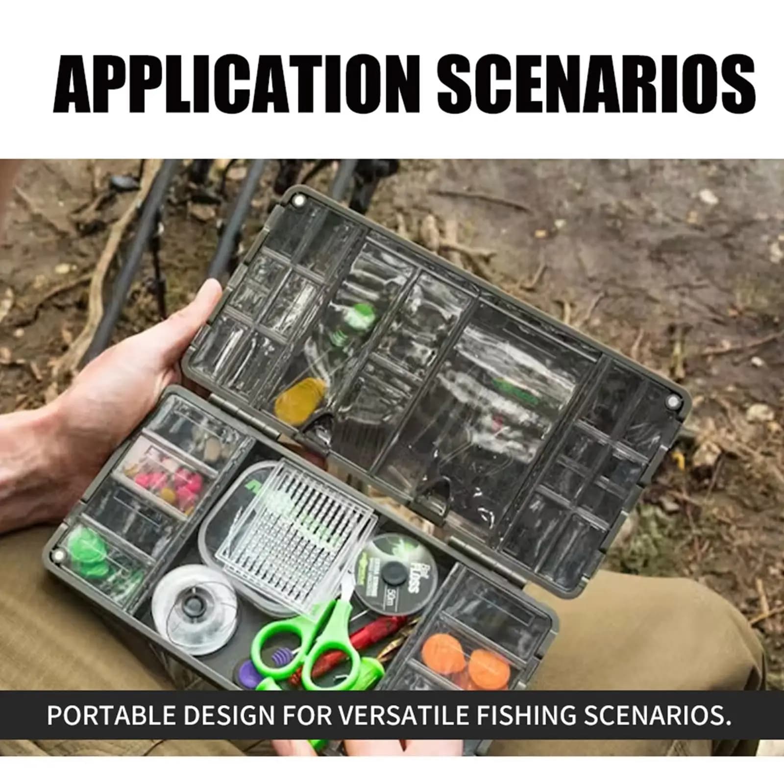Scatola Porta Attrezzatura da Pesca Resistente con Scomparti Multipli, Grande Organizzatore per Ami e Attrezzi da Pesca