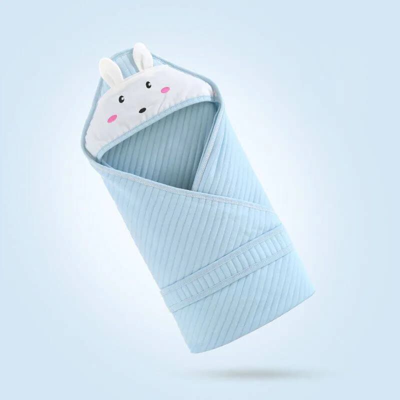 Cute Solid Color Bunny Pattern Baby Sleeping Bag Newborn Warm Sleeping Bag Four Seasons Universal Children's Hooded Sleeping Bag