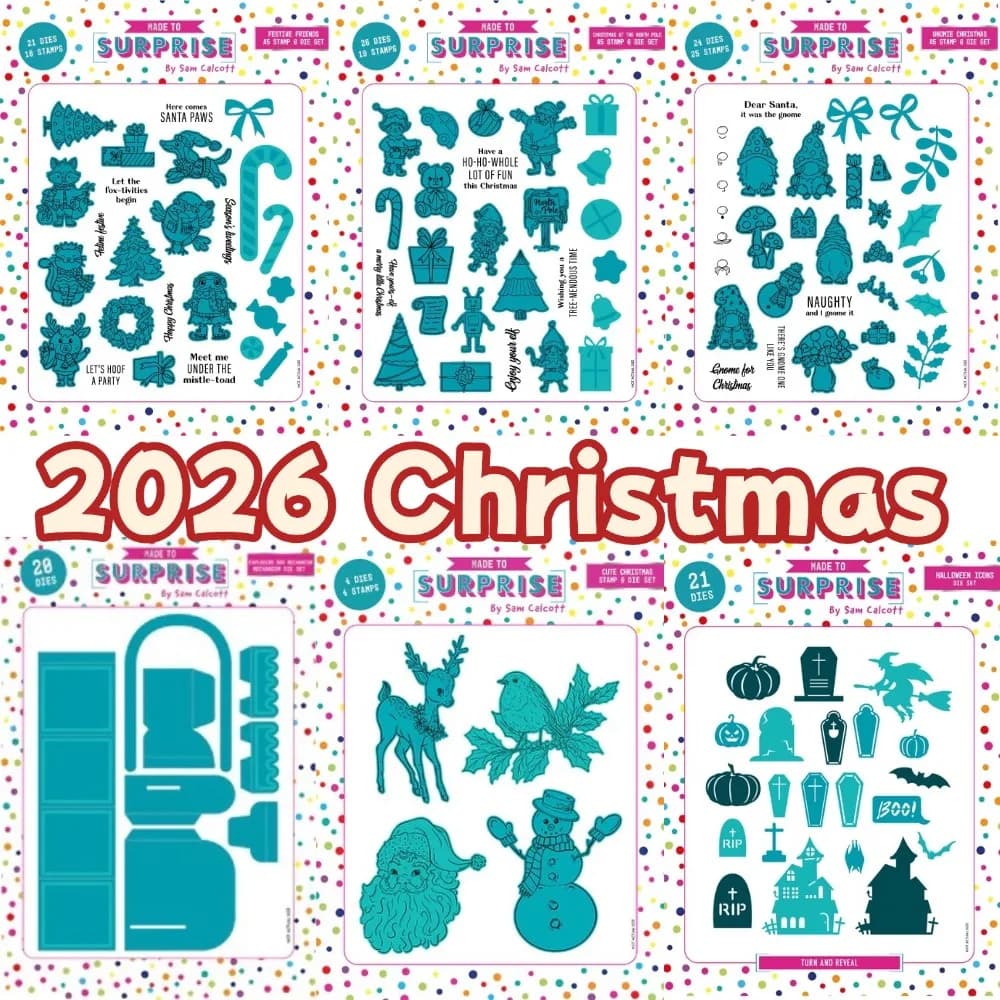 2026 June new by Sam Calcott Set of Metal Cut dies and Stamps for DIY Scrapbooking Photo Album Embossing Decorative Paper Cards