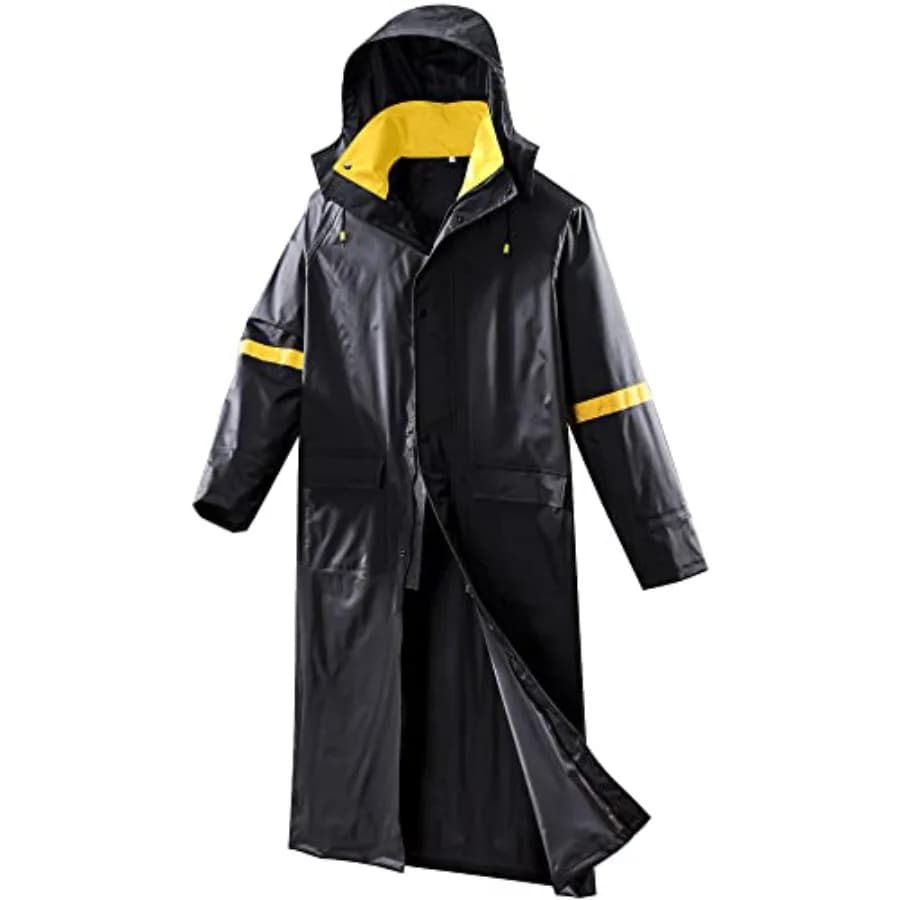 EI Sonador Classic Long Rain Coats for Men, Hooded Raincoats Rainwear for Waterproof Work, Breathable, Rain Jacket Poncho