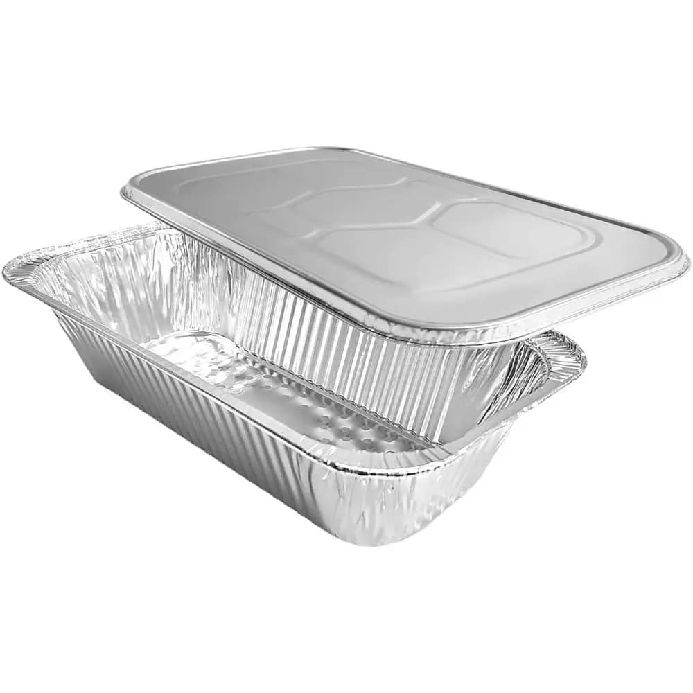 Contenitori per Alimenti Monouso 1/3 con Coperchi - Vaschette 12x6 per Cucinare, Riscaldare e Preparare Pasti (200 Set)