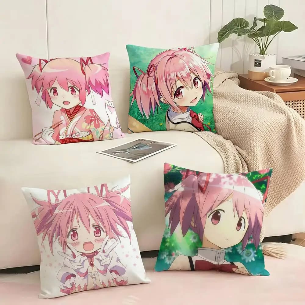 Anime New Puella Magi Madoka Pillow Case Square Double-Sided Sofa Cushion Cover Bedroom Bedside Pillow Gift