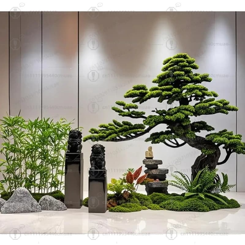 Artificial Pine Tree for Decor - Large Fake Bonsai Plant for Indoor & Outdoor Landscape, Luxury Home Decor Accent