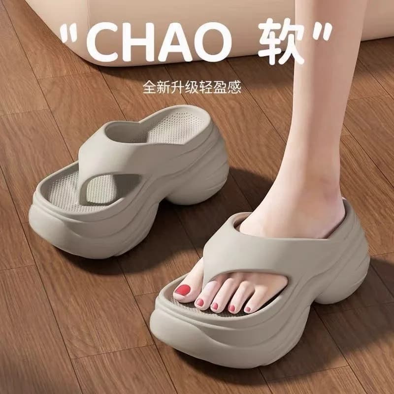 Infradito con suola spessa, sandali con tacco alto da donna, infradito da esterno, scarpe da spiaggia, ciabatte da casa, scarpe da donna