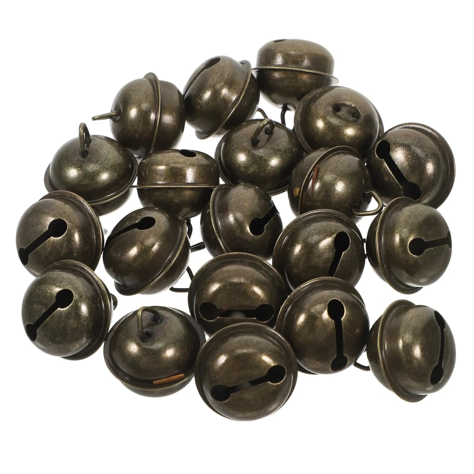 50Pcs Bronze Vintage Jingle Bells Retro Iron Craft Bells Classic Wedding Favor Christmas Tree Ornaments Dog Collar Pet Training