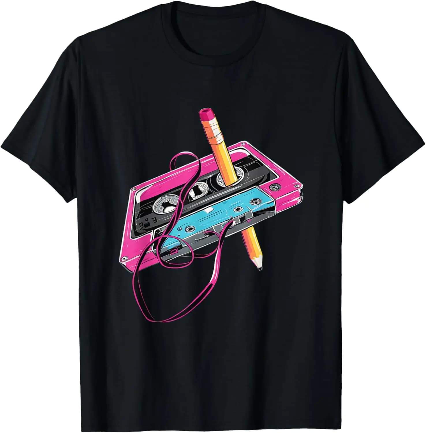 Retro Cassette Tape 80S 90S Vibe Fun Throwback Party Costume T-Shirt Retro Nostalgic Print t-shirt,Movie Poster Classic,Pop,Culture,Classic,Gift