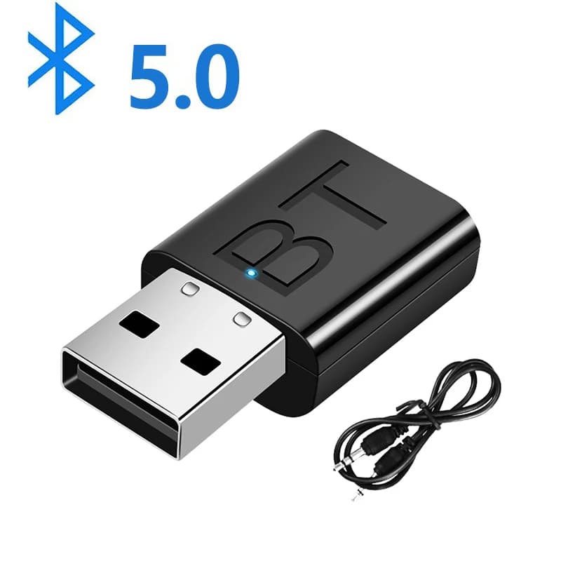 Ricevitore USB Bluetooth 5.0 Adattatore Bluetooth wireless Jack AUX da 3,5 mm per PC Adattatore audio stereo AUX per musica per auto per cuffie TV