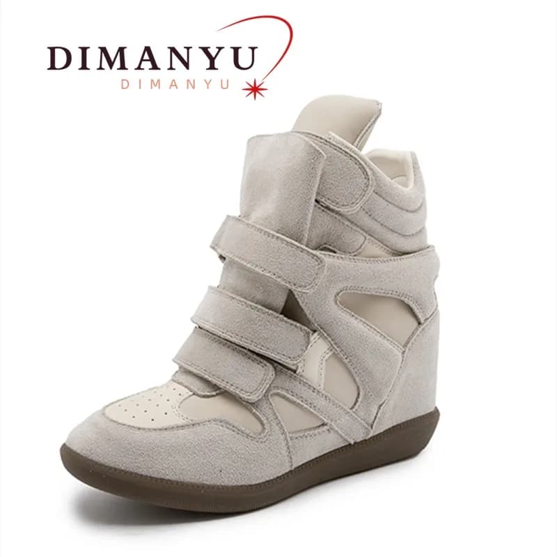 DIMANYU Stivaletti da Donna in Vera Pelle 2026 Nuovi Stivali Casual Piatti da Donna per Escursionismo Sneakers Bicolore Stivali da Donna