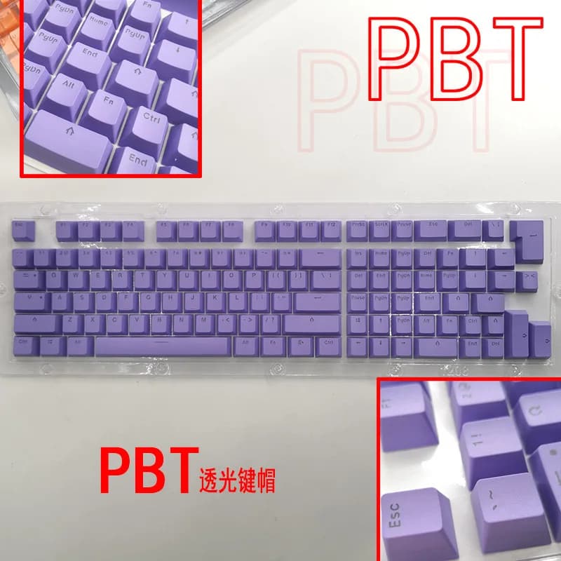 Copritasti PBT per mini tastiera meccanica per tastiera con layout 61/64/68/71/82/84 con lettere RGB trasparenti