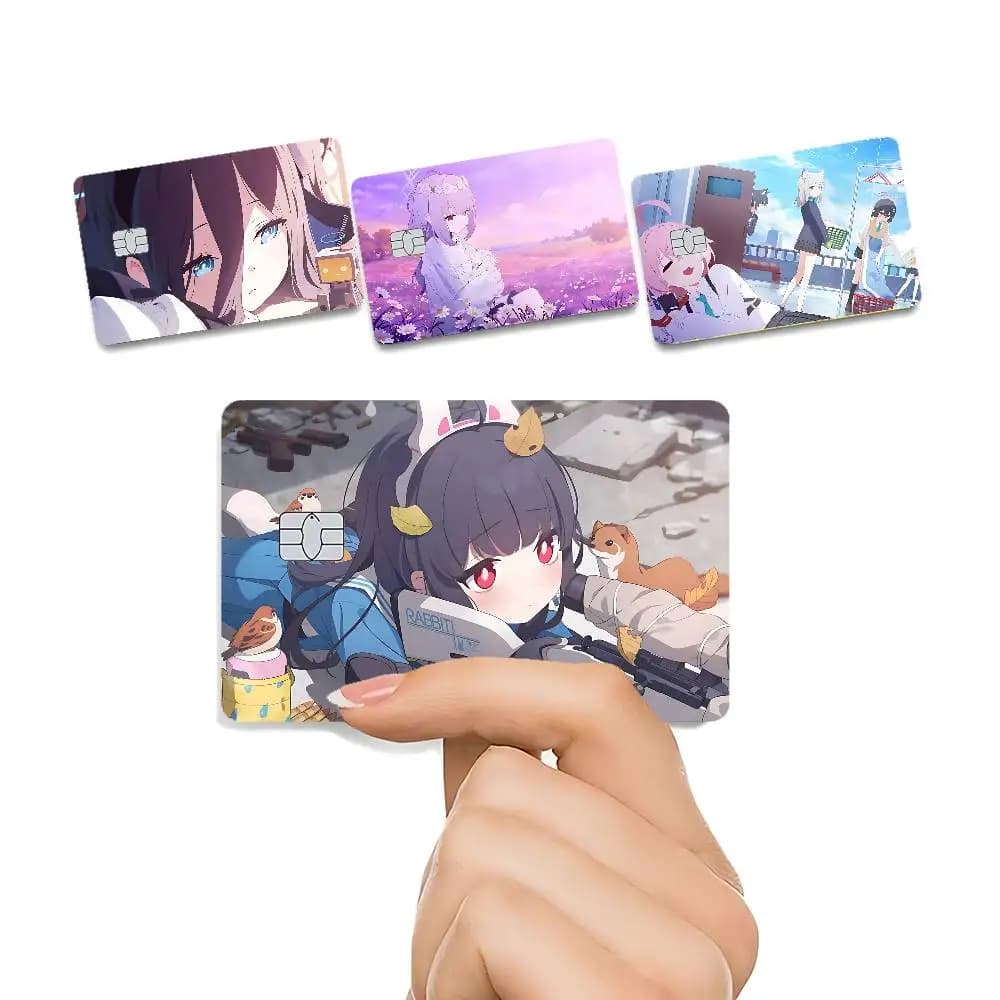 Pellicola Adesiva Ultra Sottile Anti-Sbiadimento per Carte di Credito/Debito - Tema Anime Blue Archive Divertente